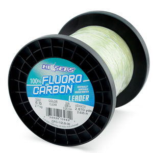 100% Fluorocarbon Leader, 6 lb / 2.7 kg test, .008 in / 0.20 mm dia, Clear, 1/2 lb / 0.23 kg spool