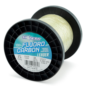 100% Fluorocarbon Leader, 8 lb / 3.6 kg test, .010 in / 0.25 mm dia, Clear, 1/2 lb / 0.23 kg spool