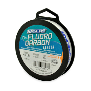 100% Fluorocarbon Leader, 40 lb / 18.1 kg test, .024 in / 0.60 mm dia, Clear, 25 yd / 23 m