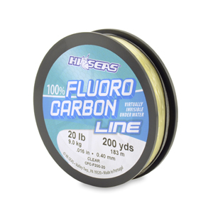 100% Fluorocarbon Line, 20 lb / 9.0 kg test, .017 in / 0.42 mm dia, Clear, 200 yd / 182 m