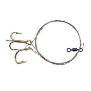 C&H, Live Bait Rig, Size 1/0 Single #4 Treble Hook, AFW Swivel, AFW Tooth Proof Camo Brown Wire, 3 ft / 0.91 m