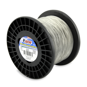 Surfstrand Micro Supreme, Bare 7x7 Stainless Steel Leader Wire, 90 lb / 41 kg test, .027 in / 0.69 mm dia, Bright, 3,280 ft / 1,000 m