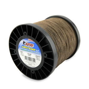Surfstrand, Bare 1x7 Stainless Steel Leader Wire, 135 lb / 61 kg test, .027 in / 0.69 mm dia, Camo, 5,000 ft / 1,524 m