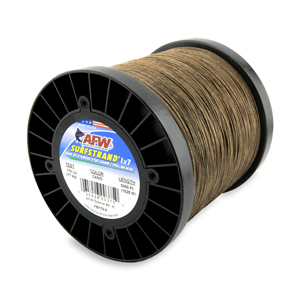 Surfstrand, Bare 1x7 Stainless Steel Leader Wire, 170 lb / 77 kg test, .033 in / 0.84 mm dia, Camo, 5,000 ft / 1,524 m
