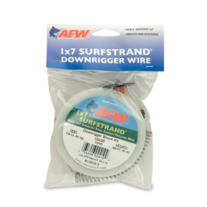Surfstrand Downrigger Wire, 1x7 Stainless Steel, Shock Kit, 135 lb / 61 kg test, .027 in / 0.69 mm dia, Camo, 200 ft / 61 m