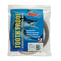 #18 Tooth Proof Stainless Steel Single Strand Leader Wire, 325 lb / 148 kg test, .041 in / 1.04 mm dia, Camo, 1 lb / 0.45 kg Coil