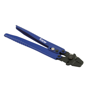 Econo Crimping Pliers, Four Dies to crimp oval aluminum and copper double-barrel sleeves from 0.1 mm to 2.2 mm OD