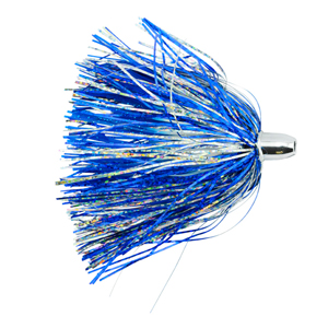 Billy Baits, Micro Mini Lure, White/Blue Skirt, Weighted Head, 2.5 in / 6.4 cm