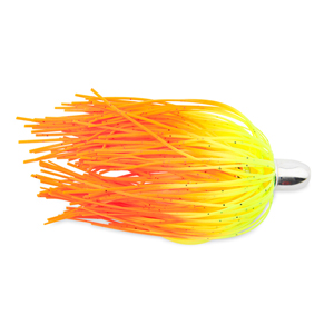 Billy Baits, Micro Mini Lure, Chartreuse/Orange Firetail Silicone Skirt, Weighted Head, 2.5 in / 6.4 cm