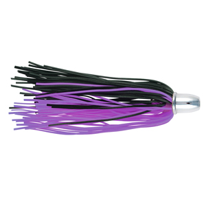 Billy Baits, Micro Mini Lure, Black/Purple Firetail Silicone Skirt, Weighted Head, 2.5 in / 6.4 cm