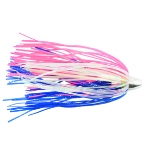 C&H, King Buster Lure, Blue/Pink/Pearl Mylar Skirt, 1/8 oz / 3.5 g Head, 2.5 in / 6.35 cm, 3 pc
