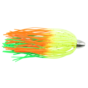 C&H, King Buster Lure, Chartreuse/Green Orange Fire Skirt, 1/8 oz / 3.5 g Head, 2.5 in / 6.35 cm, 100 pc