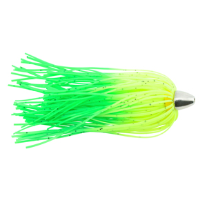 C&H, King Buster Lure, Chartreuse/Green Firetail Skirt, 1/8 oz / 3.5 g Head, 2.5 in / 6.35 cm, 100 pc