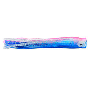 C&H, Lil Bubbler Lure, Blue/Silver/Pink Skirt, Concave Head, 5.5 in / 14 cm