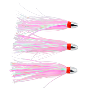C&H, Pearl Baby Lure, Pink/Pearl Tinsel Skirt, 1/8 oz / 3.54 g Head, 2.5 in / 6.35 cm, 3 pc