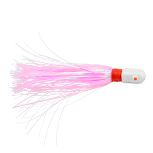 C&H, Pearl Baby Lure, Pink/Pearl Tinsel Skirt, 3/4 oz / 21.2 g Head, 2.5 in / 6.35 cm