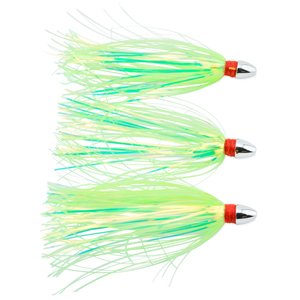 C&H, Pearl Baby Lure, Chartreuse Tinsel Skirt, 1/8 oz / 3.54 g Head, 2.5 in / 6.35 cm, 3 pc