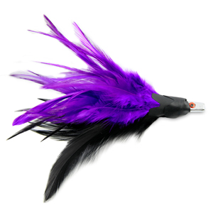 No Alibi, Trolling Feather Lure, Black/Purple Skirt, 1/4 oz / 7.08 g Head, 25 pc