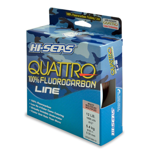 Quattro 100% Fluorocarbon Line, 12 lb / 5.4 kg test, .014 in / 0.35 mm dia, 4-Color Camo, 1000 yd / 914 m