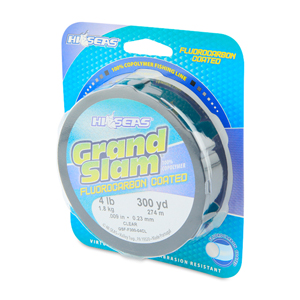 Grand Slam Fluorocarbon Coated Line, 4 lb / 1.8 kg test, .009 in / 0.23 mm dia, Clear, 300 yd / 274 m