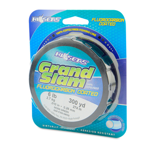 Grand Slam Fluorocarbon Coated Line, 6 lb / 2.7 kg test, .010 in / 0.26 mm dia, Moss Green, 300 yd / 274 m