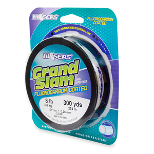 Grand Slam Fluorocarbon Coated Line, 8 lb / 3.6 kg test, .011 in / 0.28 mm dia, Clear, 300 yd / 274 m