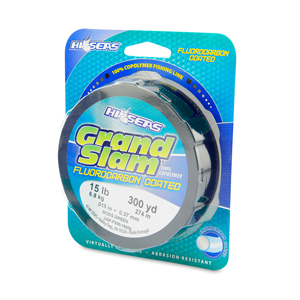 Grand Slam Fluorocarbon Coated Line, 15 lb / 6.8 kg test, .015 in / 0.37 mm dia, Moss Green, 300 yd / 274 m