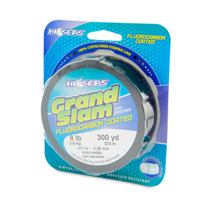 Grand Slam Fluorocarbon Coated Line, 20 lb / 9.0 kg test, .017 in / 0.42 mm dia, Moss Green, 300 yd / 274 m
