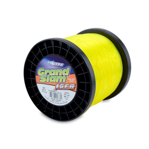 Grand Slam IGFA Monofilament Line, Class 37, 80 lb / 37 kg test, .034 in / 0.87 mm dia, Fluoro Yellow, 751 yd / 687 m, 1 lb / 0.45 kg Spool