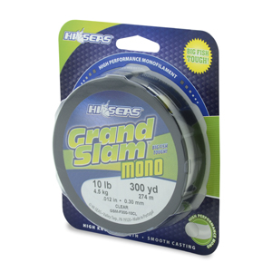 Grand Slam Monofilament Line, 10 lb / 4.5 kg test, .012 in / 0.30 mm dia, Clear, 300 yd / 274 m