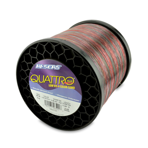 Quattro Monofilament Line, 20 lb / 9.0 kg test, .018 in / 0.45 mm dia, 4-Color Camo, 13000 yd / 11887 m, 5 lb / 2.27 kg Spool
