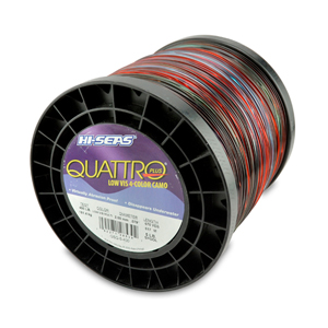 Quattro Monofilament Line, 400 lb / 181.4 kg test, .079 in / 2.00 mm dia, 4-Color Camo, 675 yd / 617 m, 5 lb / 2.27 kg Spool