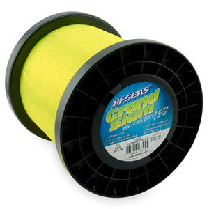 Grand Slam Bluewater Monofilament Line, 50 lb / 22.6 kg test, .028 in / 0.70 mm dia, Fluorescent Yellow, 3000 yd / 2743 m