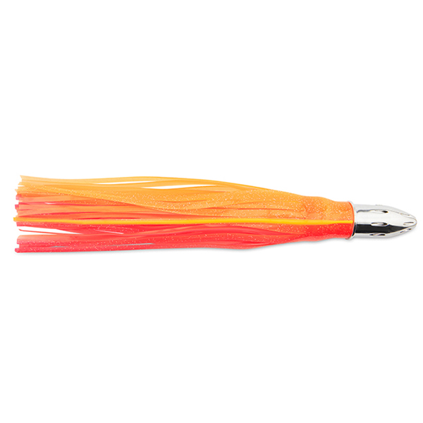 Billy Baits, Mister Big Lure, Pink/Orange 2 Yellow Veins Sparkle / Pink Orange PVC Skirt, 16 oz / 454 g Head, 16 in / 40.6 cm