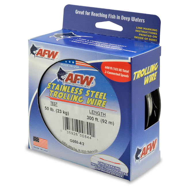 Stainless Steel Trolling Wire, T304, 50 lb (23 kg) test