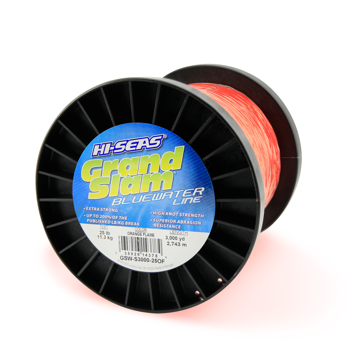 Grand Slam Bluewater Line 30 Lb 13 6 Kg Test 0 In 0 50 Mm Dia Orange Flame 3000 Yd 2743 M