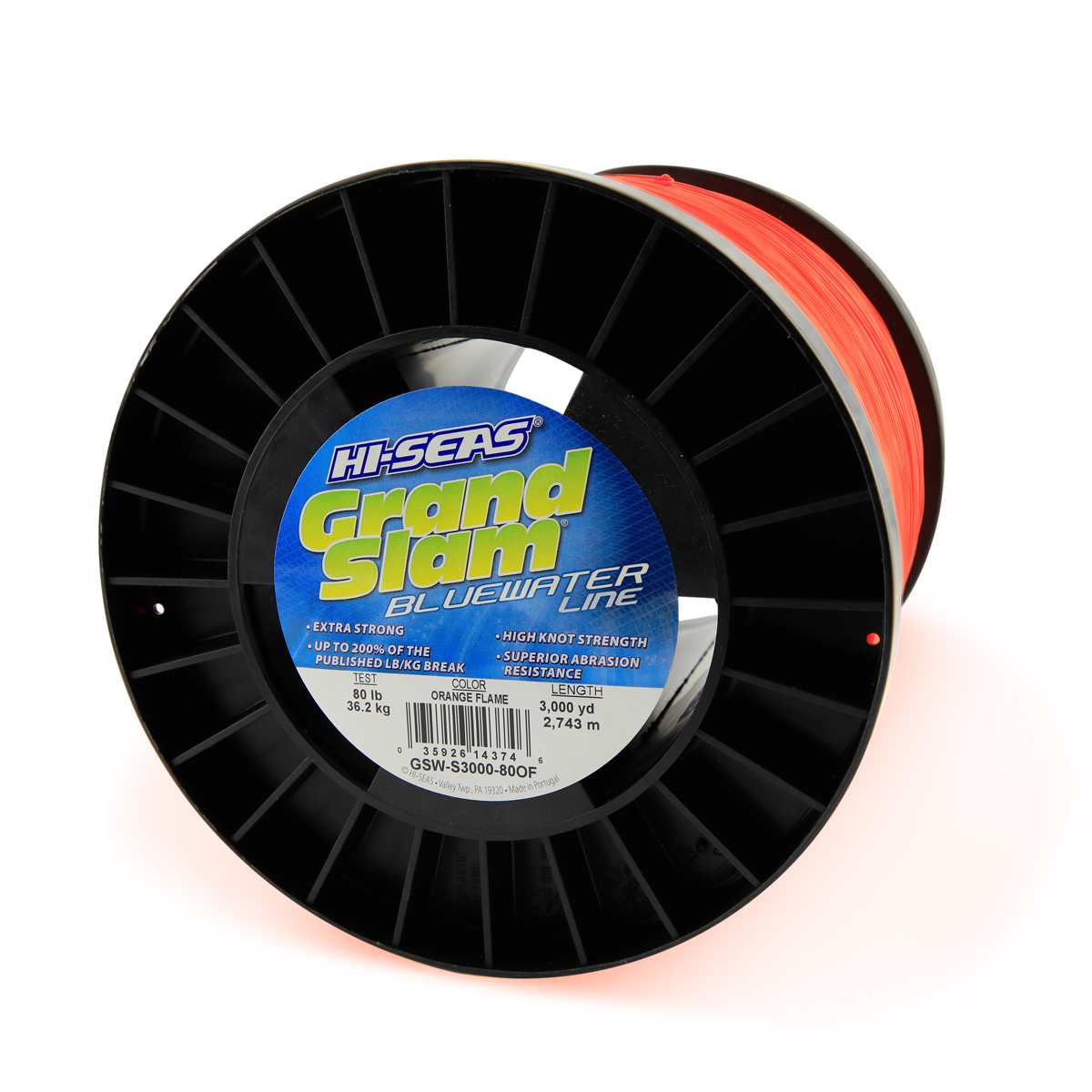 Grand Slam Bluewater Line 80 Lb 36 2 Kg Test 035 In 0 90 Mm Dia Orange Flame 3000 Yd 2743 M