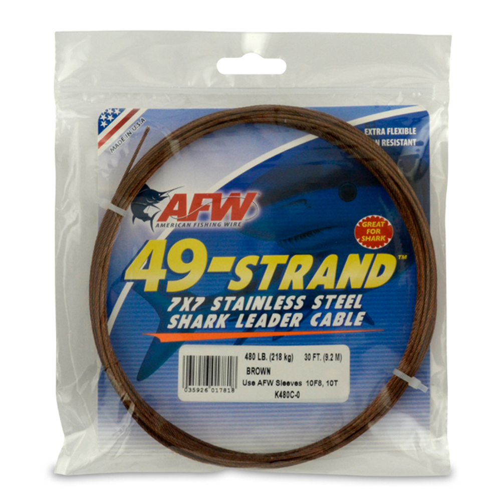 AFW 480LB 49 STRAND 7X7 STAINLESS LEADER CABLE 