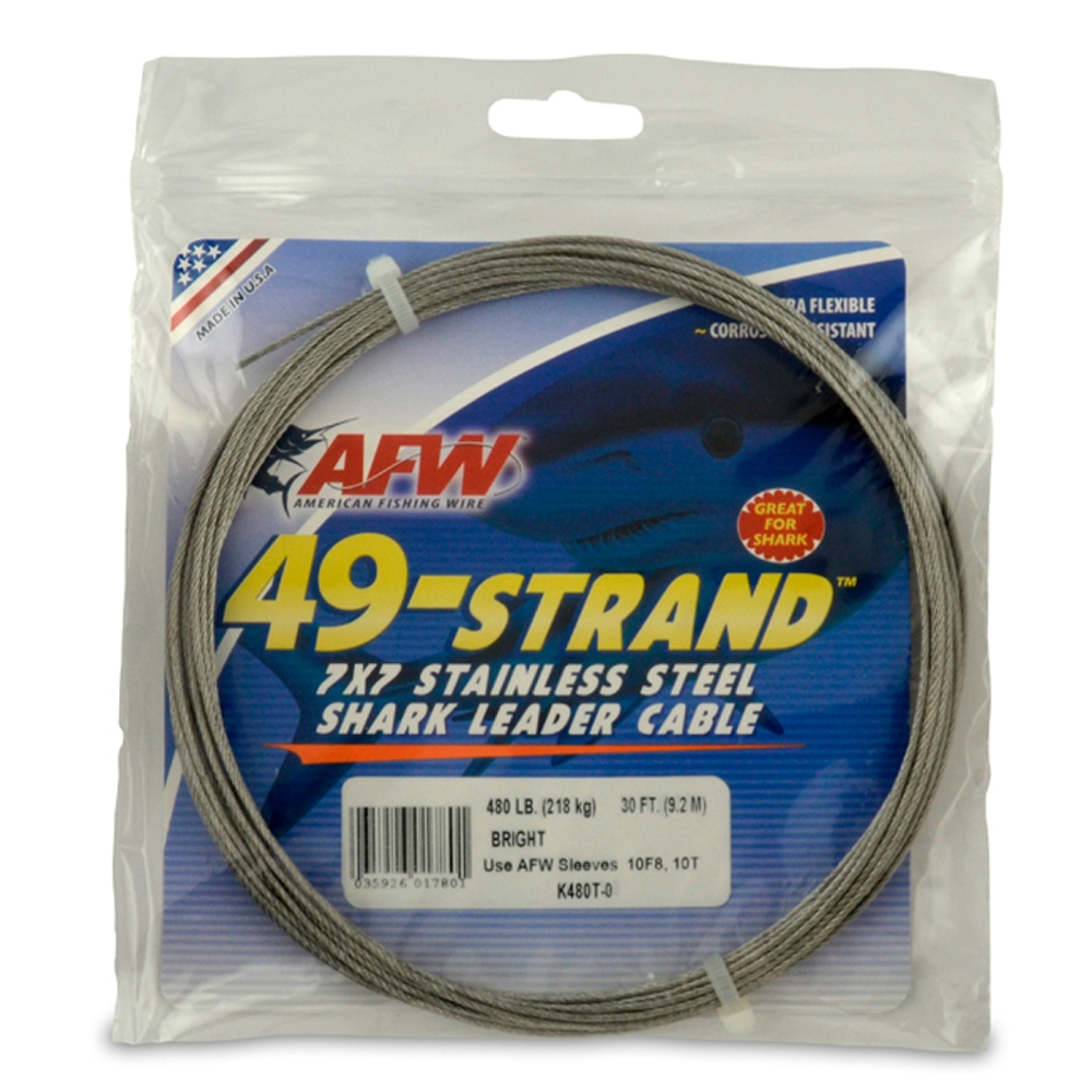 49-Strand Stainless Steel Shark Cable 480# 30 feet 7x7