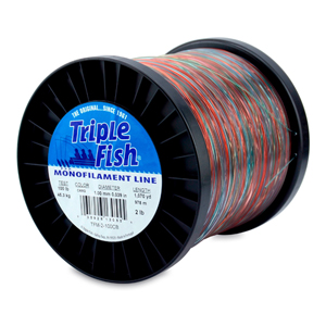 Triple Fish Monofilament Line, 100 lb / 45.3 kg test, .039 in / 1.00 mm dia, Camo, 1070 yd / 978 m, 2 lb / 0.90 kg Spool