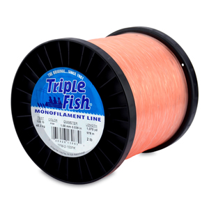 Triple Fish Monofilament Line, 100 lb / 45.3 kg test, .039 in / 1.00 mm dia, Pink, 1070 yd / 978 m, 2 lb / 0.90 kg Spool