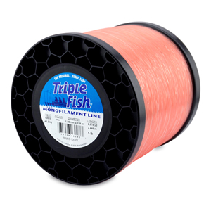 Triple Fish Monofilament Line, 100 lb / 45.3 kg test, .039 in / 1.00 mm dia, Pink, 2675 yd / 2446 m, 5 lb / 2.27 kg Spool