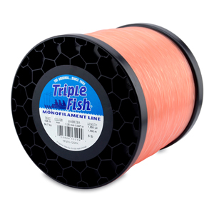 Triple Fish Monofilament Line, 125 lb / 56.7 kg test, .047 in / 1.20 mm dia, Pink, 1850 yd / 1692 m, 5 lb / 2.27 kg Spool
